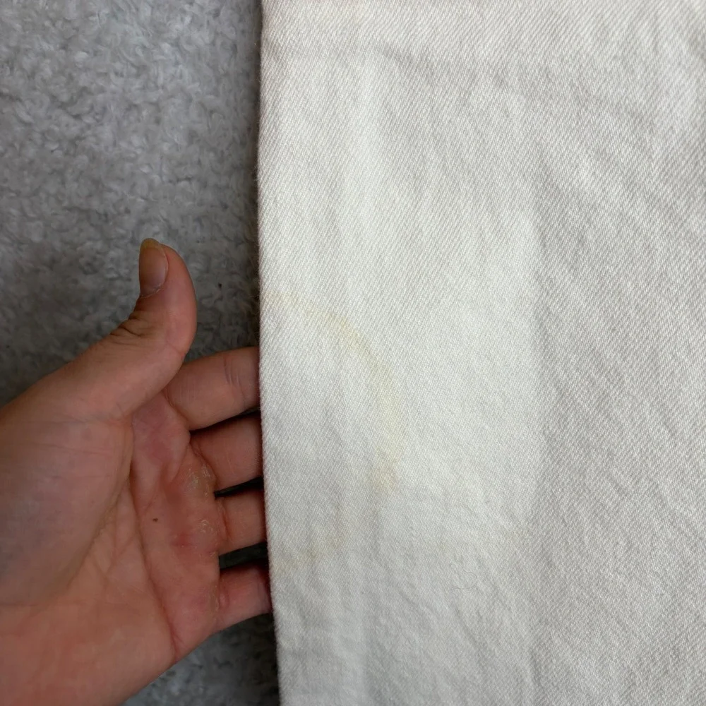Vintage Levis 501 Jeans 31x32 (29x32) White Denim Made in USA Straight Leg stain